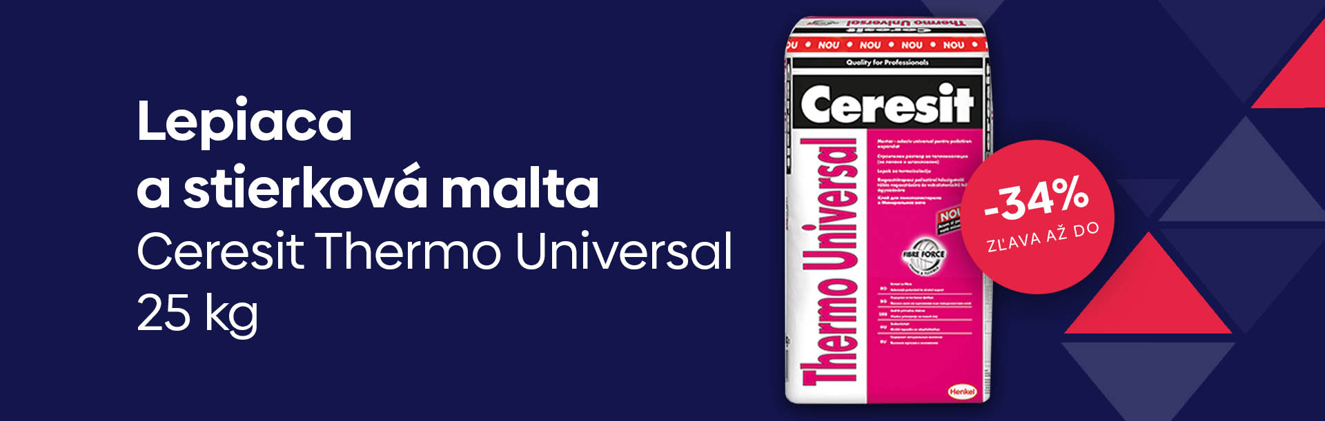 Lepiaca a stierková malta Ceresit Thermo Universal, 25 kg
